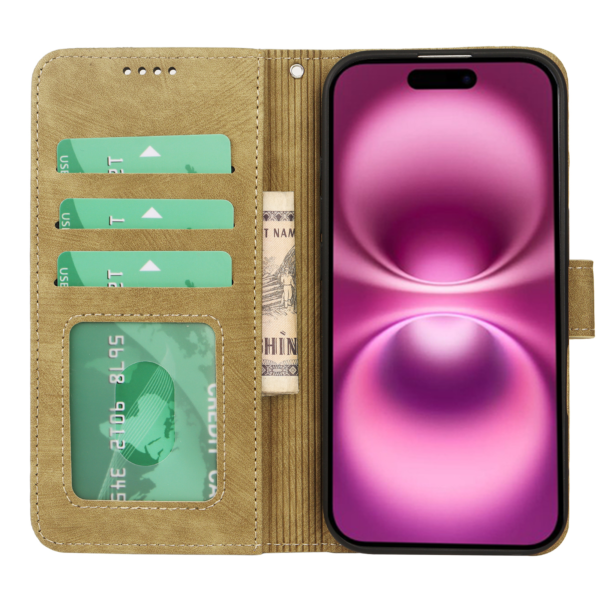 Flip Case Wallet Phone Case for iPhone 16E PU Leather - Image 2