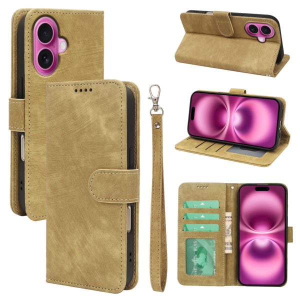 Flip Case Wallet Phone Case for iPhone 16E PU Leather